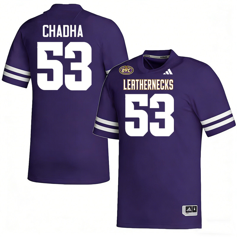 Western Illinois Leathernecks #53 Antonio Chadha College Football Jerseys,Uniforms-Purple